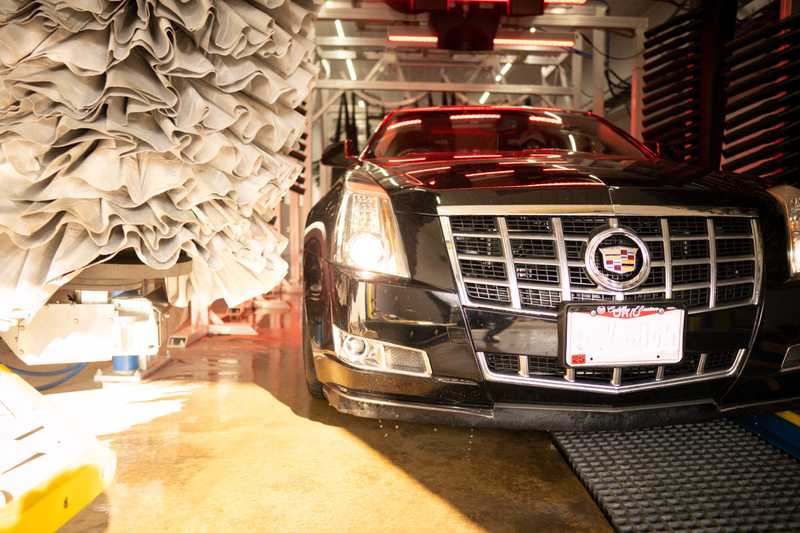 Black Cadillac at Gahanna Ohio Express Car Wash